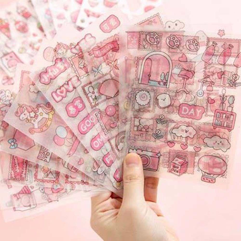 Quinton 4pcs / Pak Stiker Motif Kartun Untuk Dekorasi Buku Diary / Scrapbook DIY