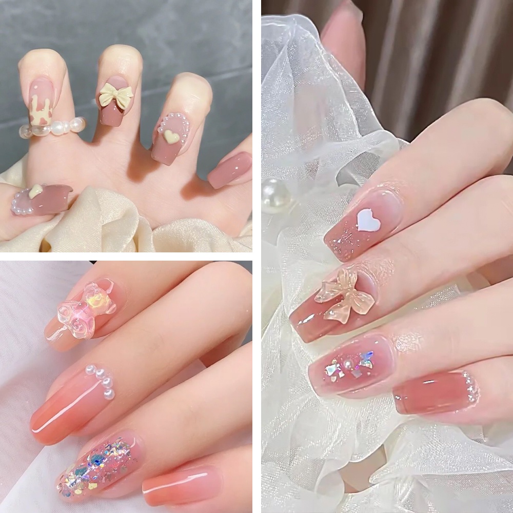 Patch Kuku Bahan Resin Aksen Berlian Imitasi Gaya Korea Untuk Nail Art