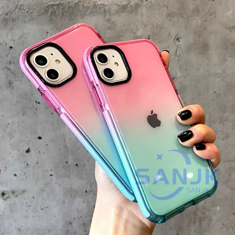 Casing Silikon Iphone 13 Pro Max 13 12 11 Pro Max Xs Max 7 8 Plus X Xr Xs Max 12mini Warna Gradasi Transparan