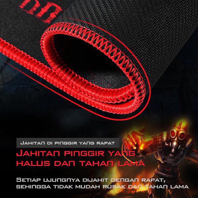 GAMEN GP-L Mousepad Gaming Anti Slip Rubber Base Soft Surface 28 x 35 cm Black-Garansi