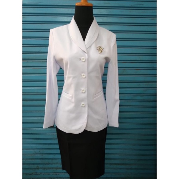blazer putih hitam seragam putih PNS blazer kode CA