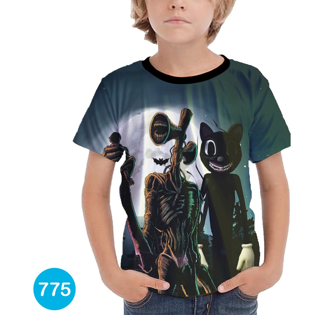 Baju Anak Siren Head vs Cartoon Cat Baju 3D Kartun TV Animasi #COWO-775