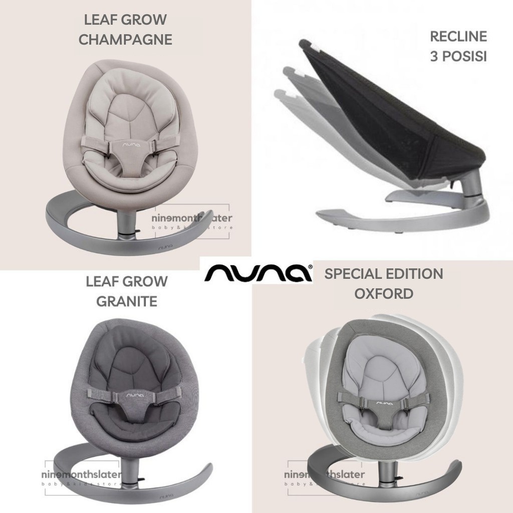 Nuna Leaf GROW Ayunan Bouncer Swing Baby Duduk Tidur Anak Bayi Recline 2021 2020 Curv Dudukan Baby Padding