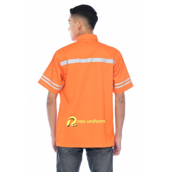 Atasan Wearpack tangan pendek custom bordir/Baju kerja kantor/kemeja karyawan kantor pabrik lapangan