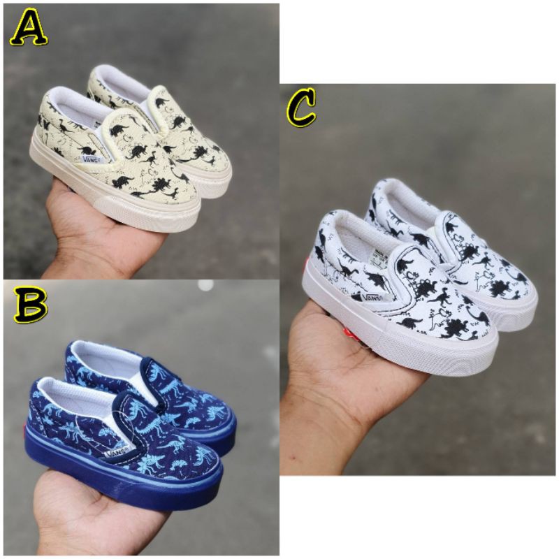 OBRAL SEPATU ANAK KECIL VANS SLIP ON DINO KIDS (21-25) IMPORT QUALITY