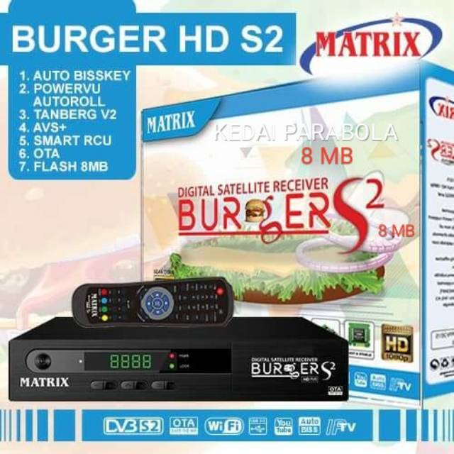 Receiver Parabola Matrix burger S2 K5S 8mb sony ten cling