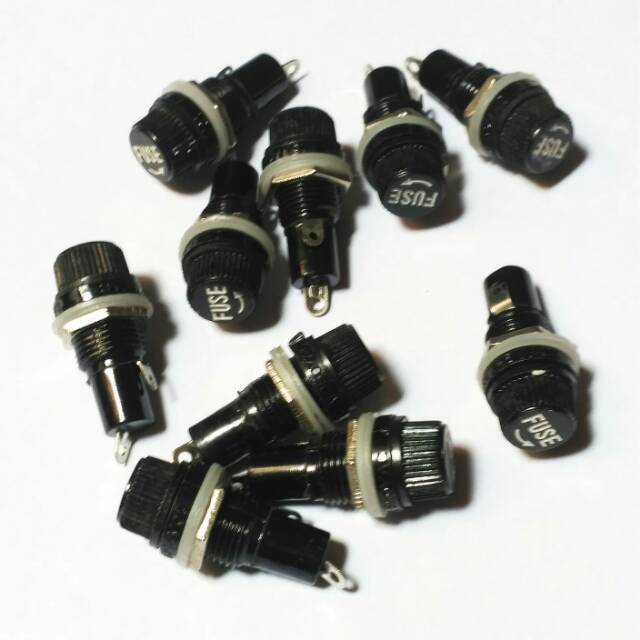 Holder Fuse Hitam Rumah Sikring Kaca