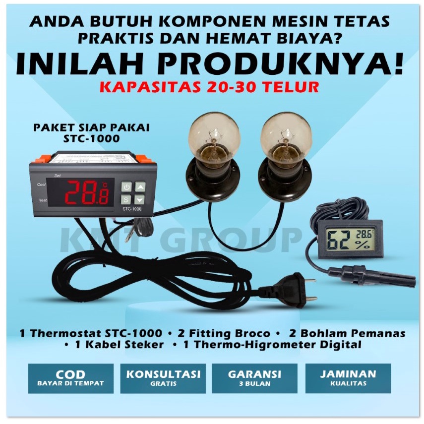 Paket Siap Pakai 2P THDS STC Thermostat Termostat Pemanas Thermometer Sensor Mesin Tetas Telur