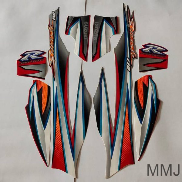 Sticker Striping Suzuki smash 110 r 2005 2006 merah silver