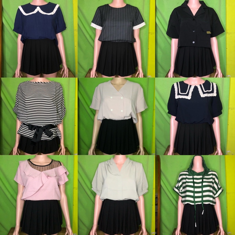 Atasan Kemeja Blouse Tanktop Vintage Korean Style