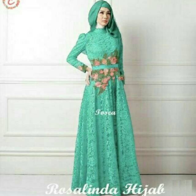 Dress gamis hijau tosca