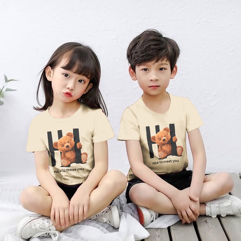 Kaos Anak Laki Laki Perempuan 1-10 Tahun Unisex Teddy Bear