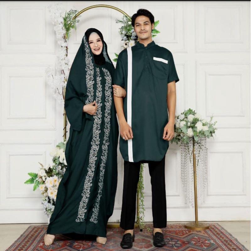 noris - bisa cod - couple hidania kaftan koko pasangan muslim - baju pasangan - baju couple lebaran - idul fitri - pesta - formal - bagus - terbaru 2022 - koko pria dan kaftan wanita bagus