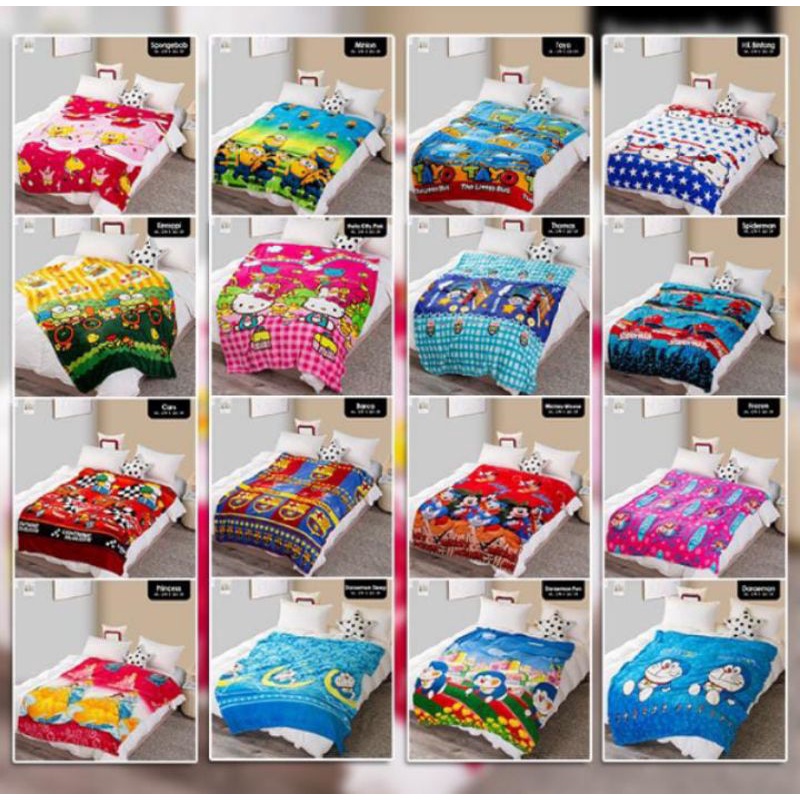 selimut tebal motif karakter keren/Selimut bulu halus motif karakter