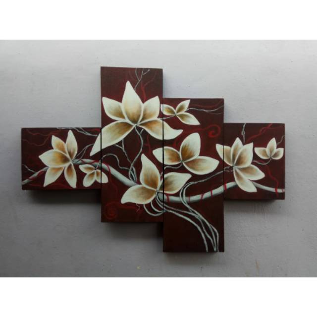 Lukisan Minimalis Bunga Cempaka Coklat Shopee Indonesia