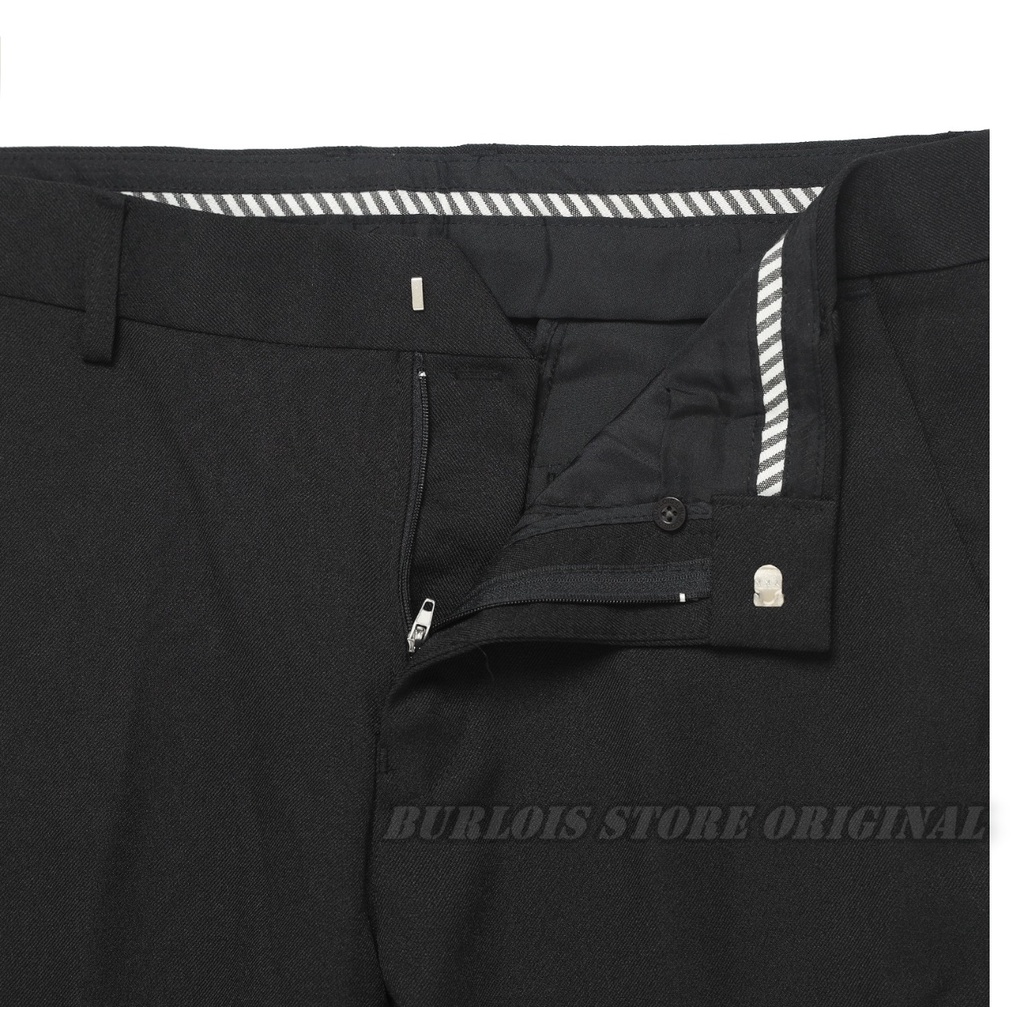 Burlois Store Original Celana Panjang Formal Slimfit Kantoran Wool Black