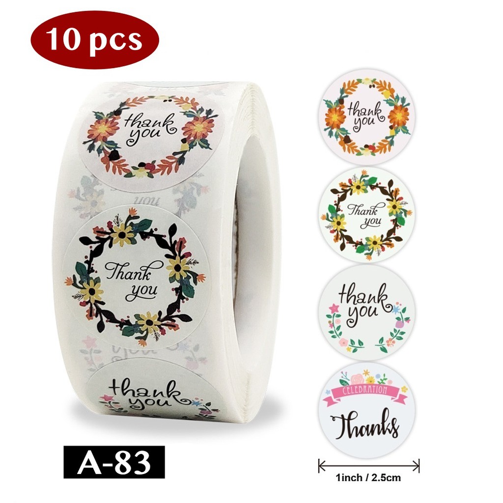AliMaMa - STIKER THANK YOU 10 PCS - Sticker Terima Kasih Segel Olshop Online Shop Packaging Packing Souvenir Suvenir Import Murah Medan-A-83