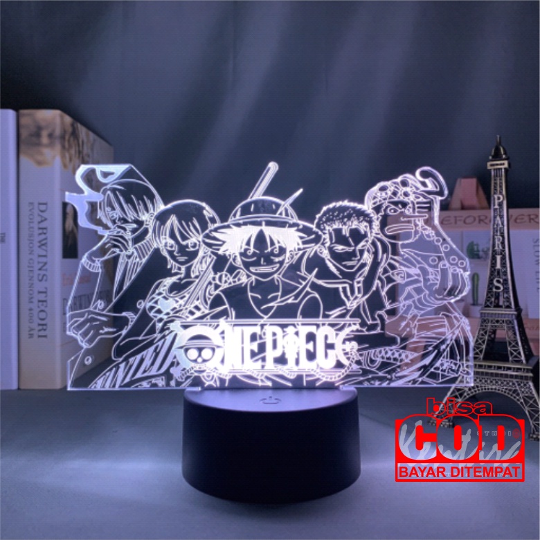 Anime One Piece 3d Lampu Malam Led Dekorasi Kamar Tidur