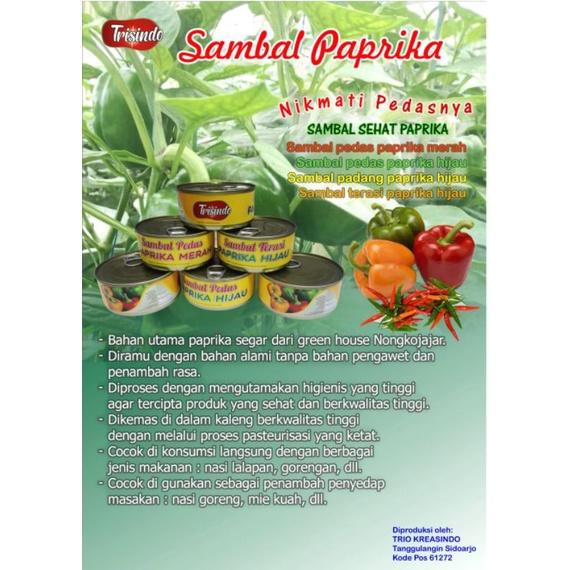 

Sambal Paprika Sehat Segar Tanpa Pengawet