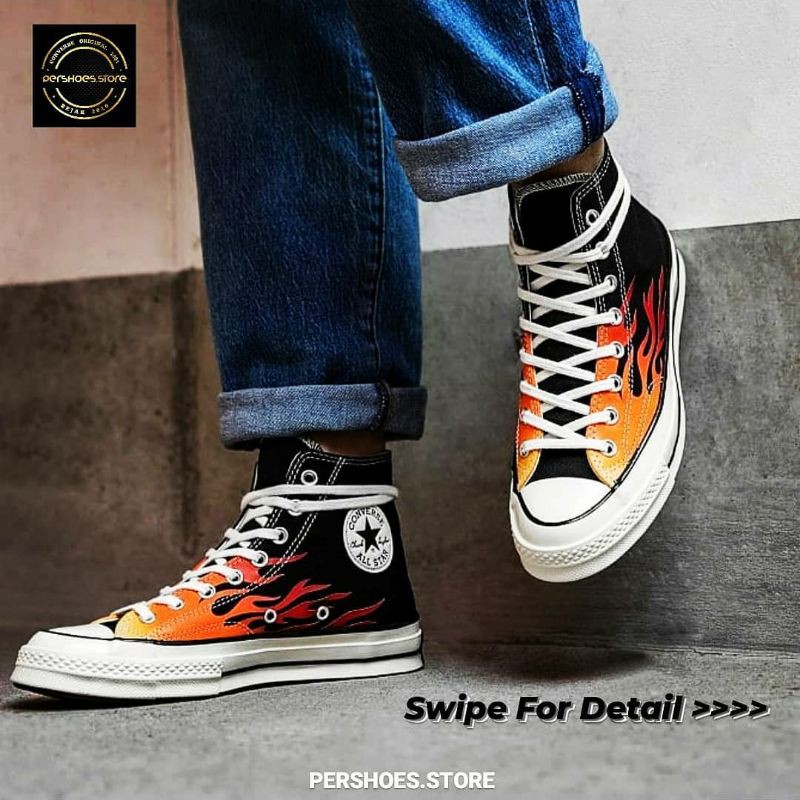 CONVERSE 70s HIGH FLAME PRINT EGRET ORIGINAL RESMI MAP 100%