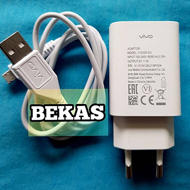Charger Vivo V9 V5 V5S Y12 Y15 Y65 Y83 Y93 Y95 2Amper Copotan Original Bawaan Hp. 100% Ori Cabutan