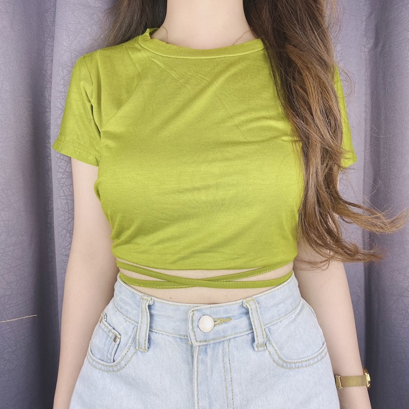 Crop Wanita Korea Nora Crop Tali