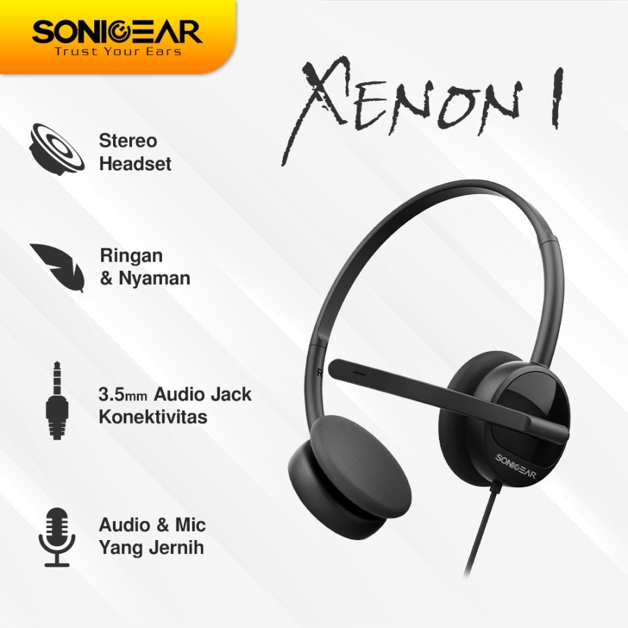 Headset SonicGear Xenon 1 Wired - Headphone SonicGear Xenon 1 Jack 3.5