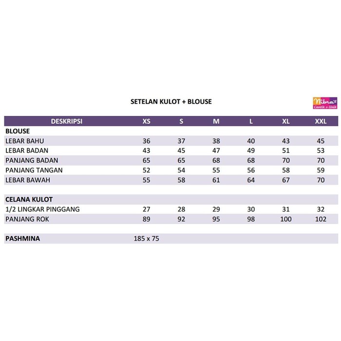 Unik Stelan Muslimah   Nibras NB NKS 06   Stelan Celana   Kulot   Pasmina Diskon