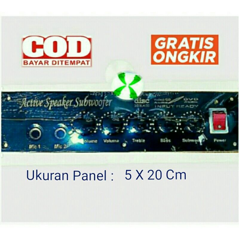 Kit Power Subwoofer Aktif Model Sanken 300 Watt Lengkap Panel Tone Control Mic Karaoke