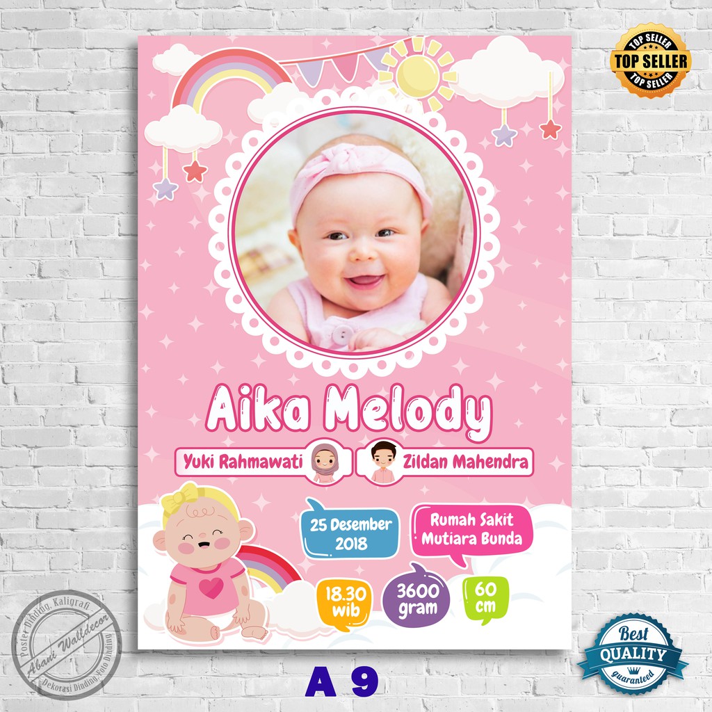 Abani Store Custom Biodata Bayi Edit Foto Kelahiran Anak Bio Baby Desain Menarik Soft File Saja-A 9