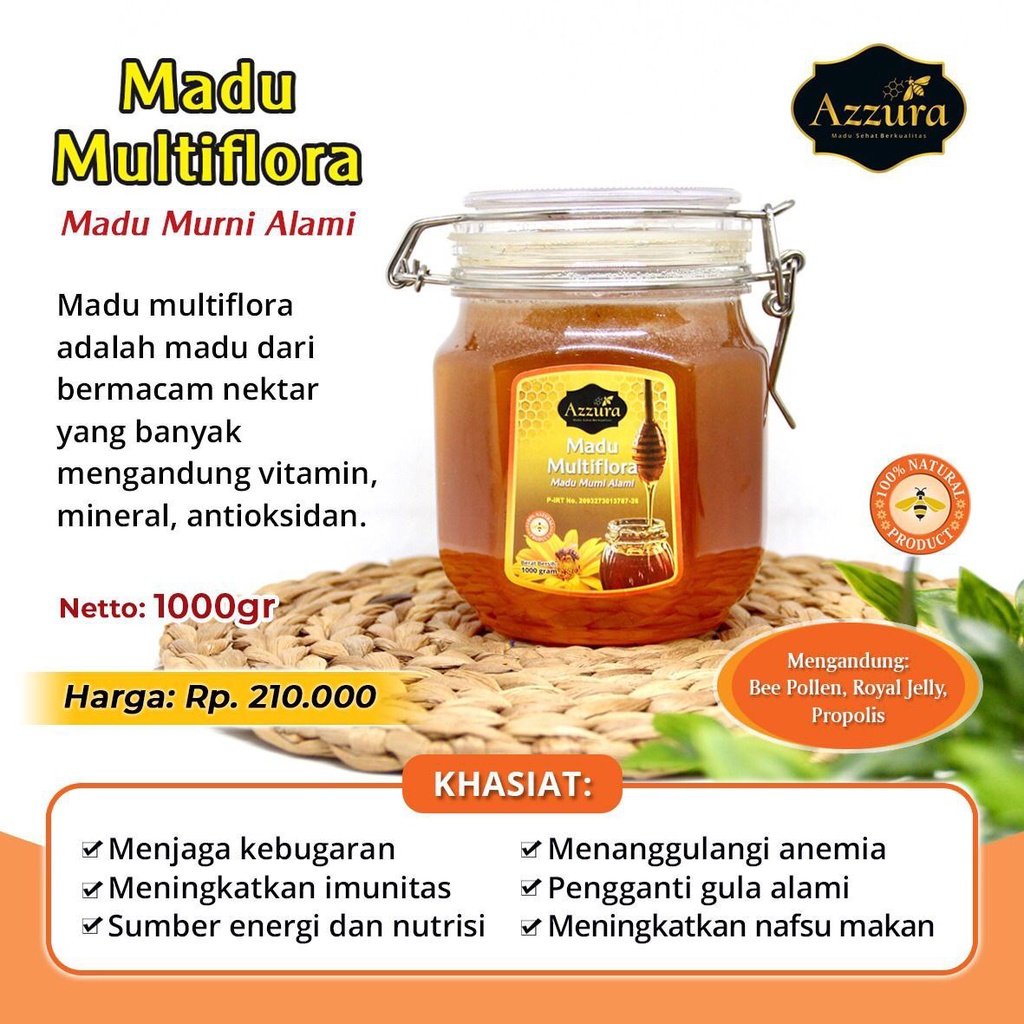 

Madu Murni Multiflora - Madu Herbal Multiflora - Madu Aroma Seribu Bunga - Madu Harum Bunga 1000 Gr (1 liter)