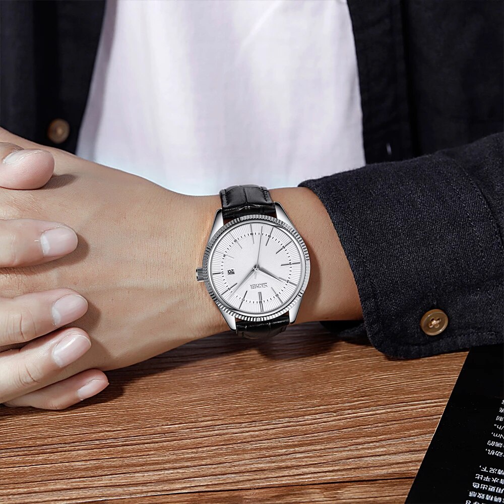 SKMEI 9298 Jam Tangan Pria Analog Model Classic Tali PU Leather WATCHKITE WKOS