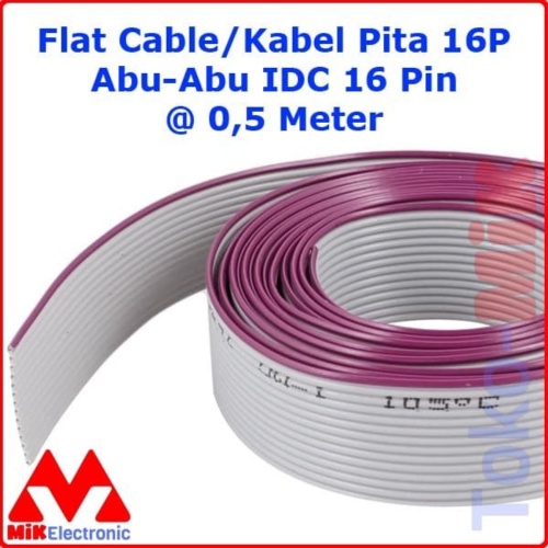 Stock Terakhir  FLAT CABLE  KABEL PITA 16P ABU - ABU IDC 16 PIN  05 METER part  MIK