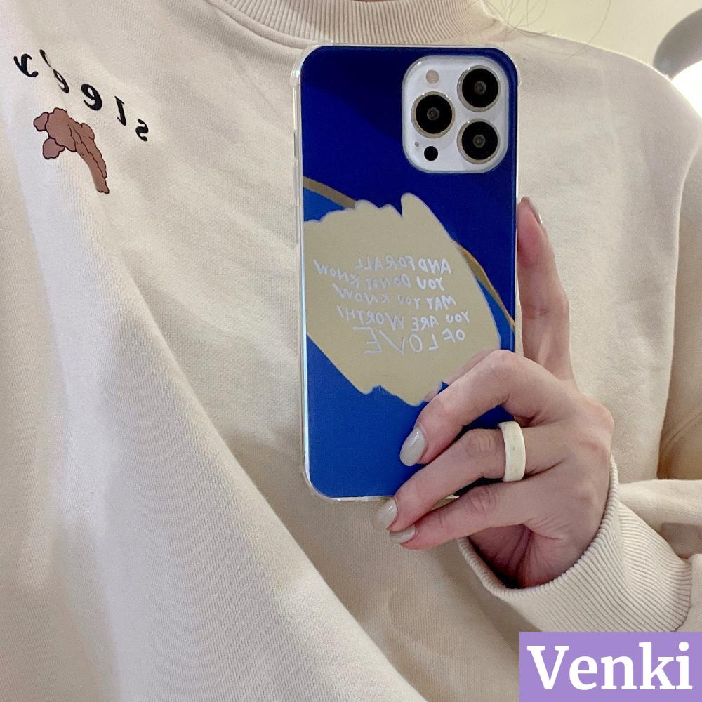 Casing Iphone 13 Pro Max / 12 Pro Max / 11 Pro Max / 7 Plus / Xr / Xs Max + / 8 + Aksen Cermin + Tulisan