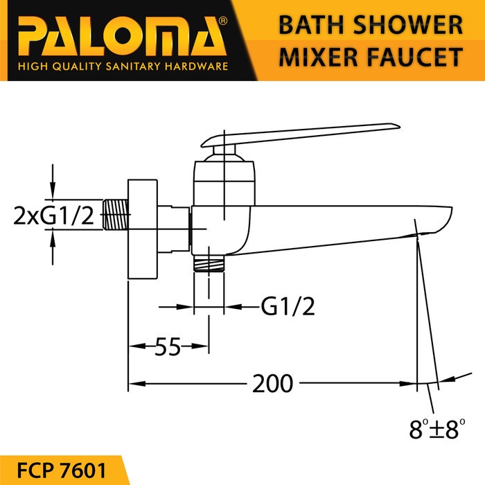 PALOMA FCP 7601 Keran Mixer Bathtub Shower Panas Dingin ROSE GOLD