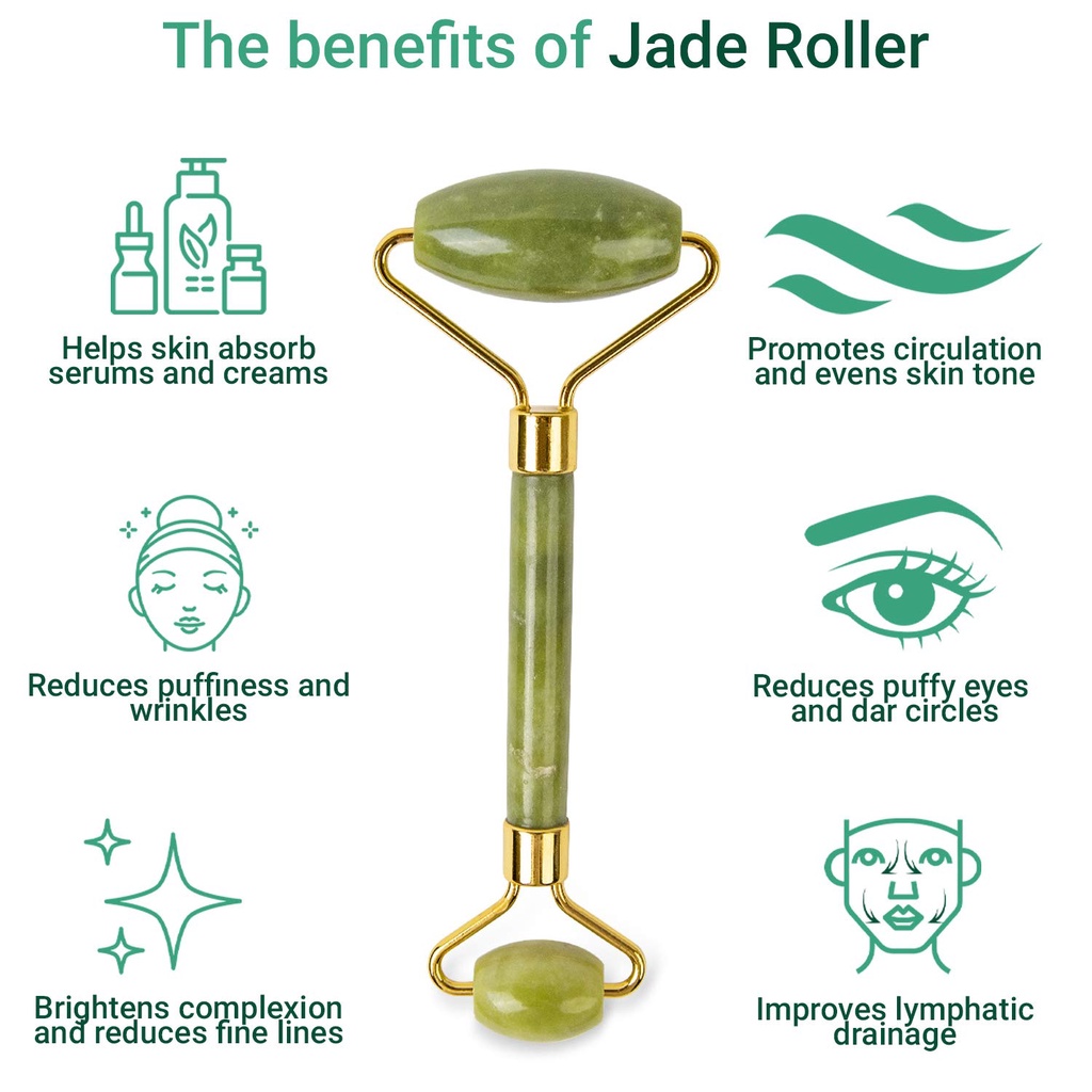 JADE ROLLER FACIAL TREATMENT CARE Alat Pijat Muka Wajah Jade Roller