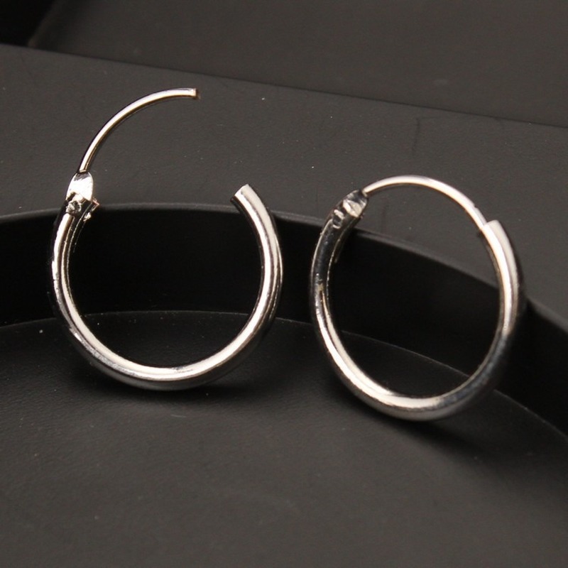 Anting Klip Bentuk Bulat Bahan Metal Ukuran 12mm Untuk Unisex