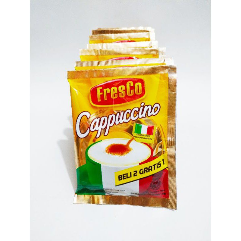 Fresco Cappucino Kopi 1 Renceng 10 + gratis 5 x 25gr Fresco Cappuccino