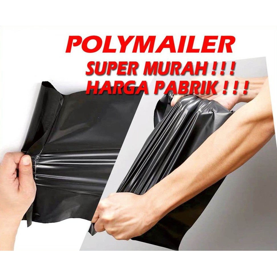 25x40 CM PLASTIK PACKING POLYMAILER PE BUNGKUS BARANG OLSHOP ONLINE SHOP KANTONG PLASTIK HITAM