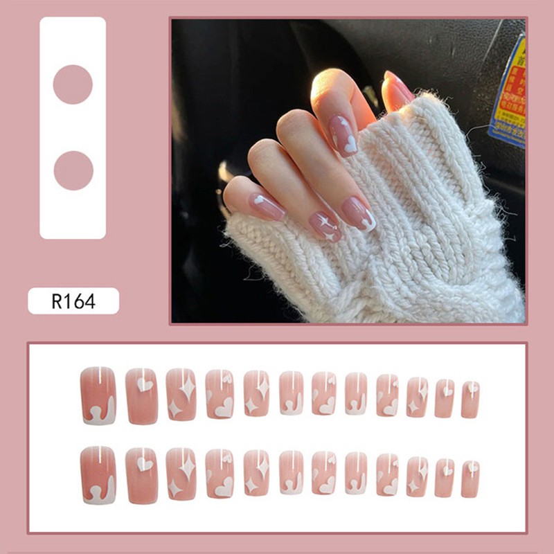 R161 24pcs / Kotak Kuku Palsu Full Cover Untuk Nail Art