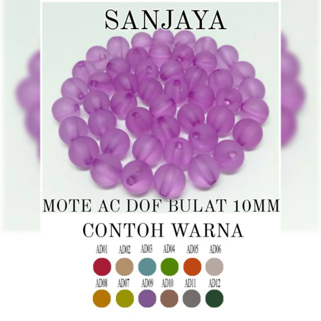 MANIK BULAT FROSTED / MANIK BULAT / MANIK AKRILIK BULAT / MANIK DOF BULAT / MOTE AC DOF BULAT 10MM