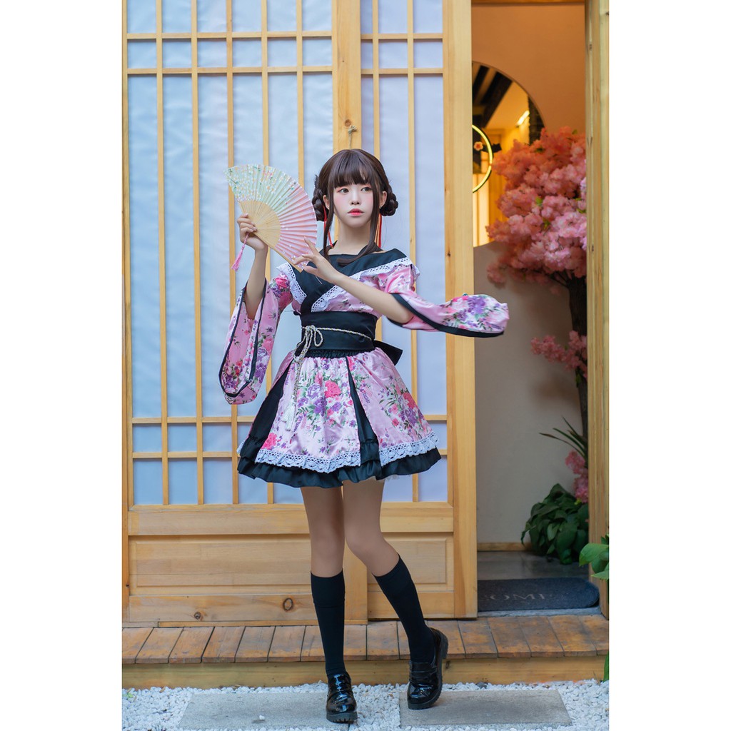 CC-20 black sailor yukata kimono lolita waloli cosplay costume kostum