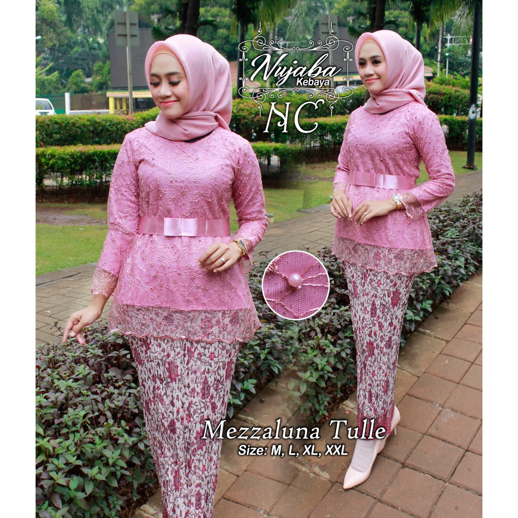 KEBAYA MEZZALUNA TULLE SET/KEBAYA ORIGINAL/KEBAYA MURAH/KEBAYA WISUDA/KEBAYA TERBARU/ROK PLISKET