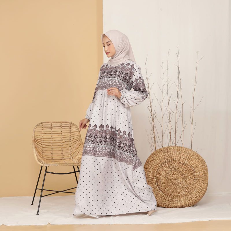 Gamis Motif Polkadot Etnic Series Terbaru
