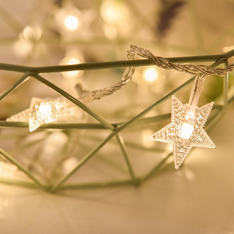 {LUCKID}10LED Star Light String Twinkle Garland Battery Powered Lamp ChristmasDecoration