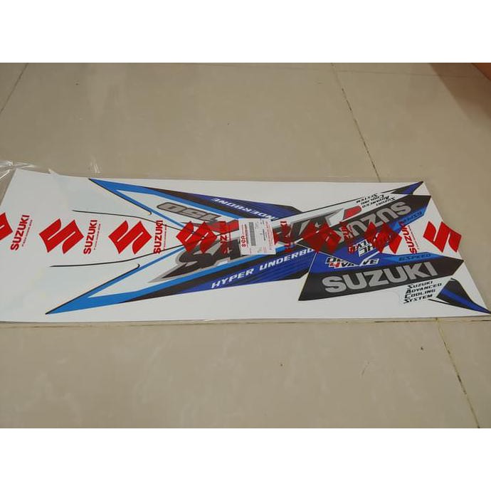 Siap Kirim Striping Satria Fu 2015 Putih Biru Original Sgp Non Fairing