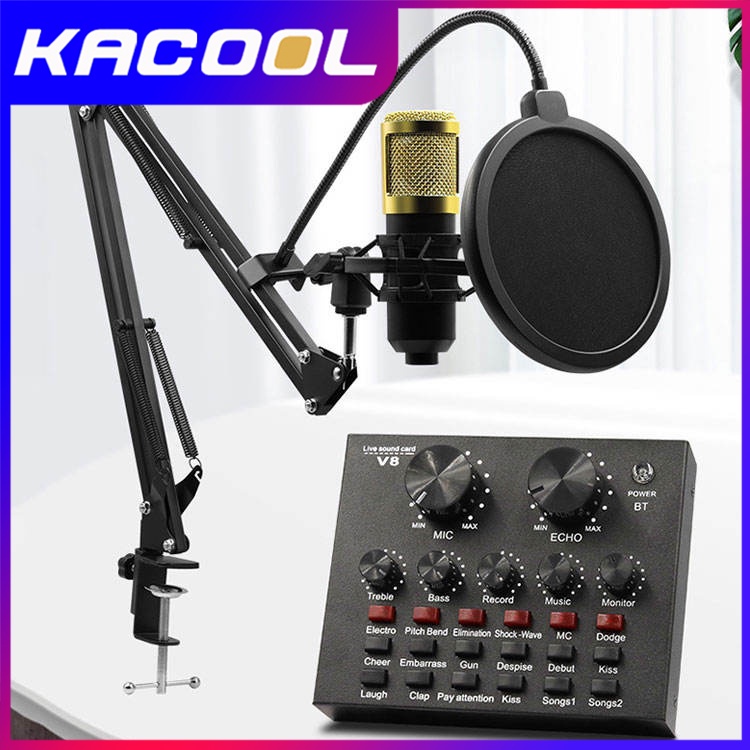 BM 800 Profesional Audio V8 Kartu Suara Set BM800 Microphone Studio Mikrofon Kondensor Untuk Karaoke Podcast Rekaman Live Streaming