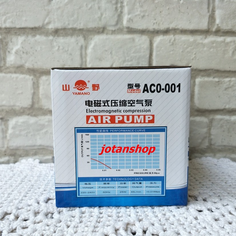 airpump Yamano ACO 001 aco001 mesin gelembung udara aerator kolam hidroponik aquarium air pump