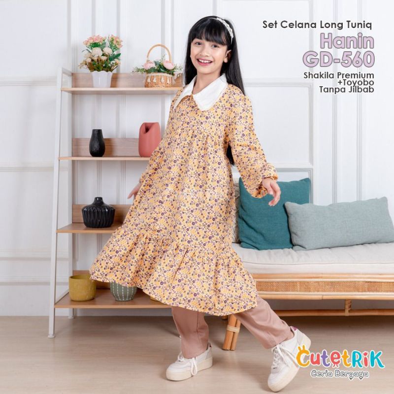 Cutetrik Setelan Anak Perempuan Remaja Tanggung Set Celana Long Tunik