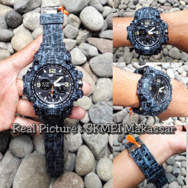 SKMEI 1155B LORENG HITAM ABU